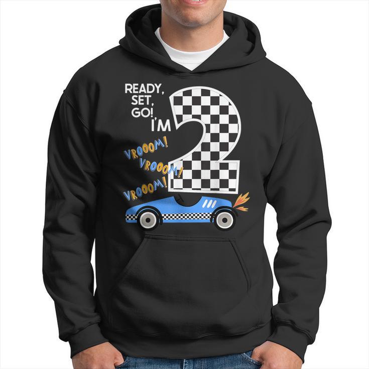 Race Car 2Nd Birthday Party Racing Car Driver 2 Birthday Boy Hoodie