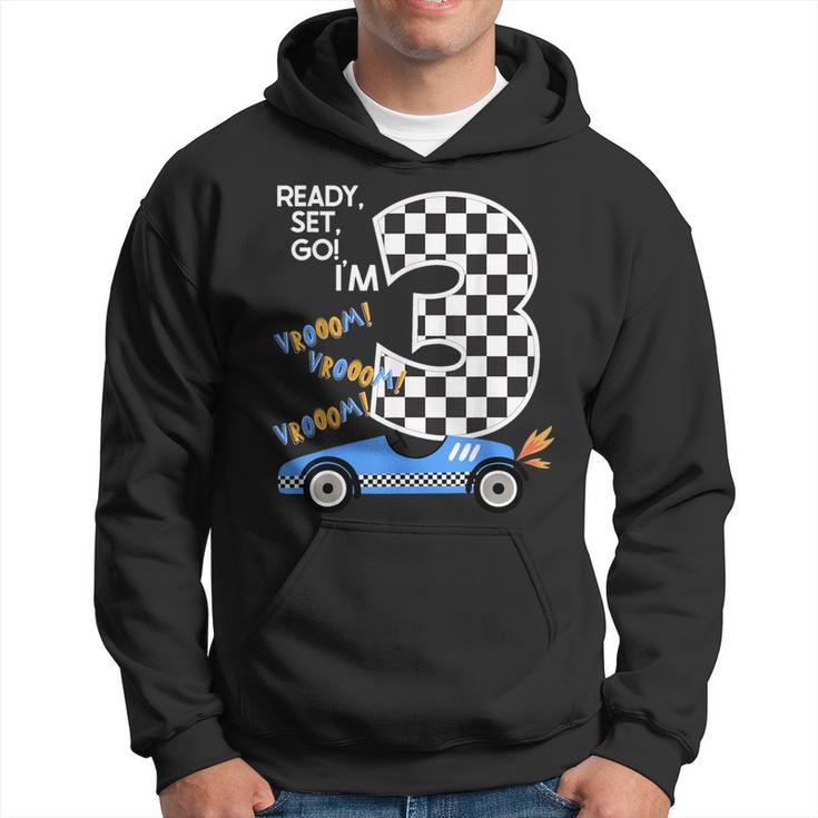 Race Car 3Rd Birthday Party Racing Car Driver 3 Birthday Boy Hoodie