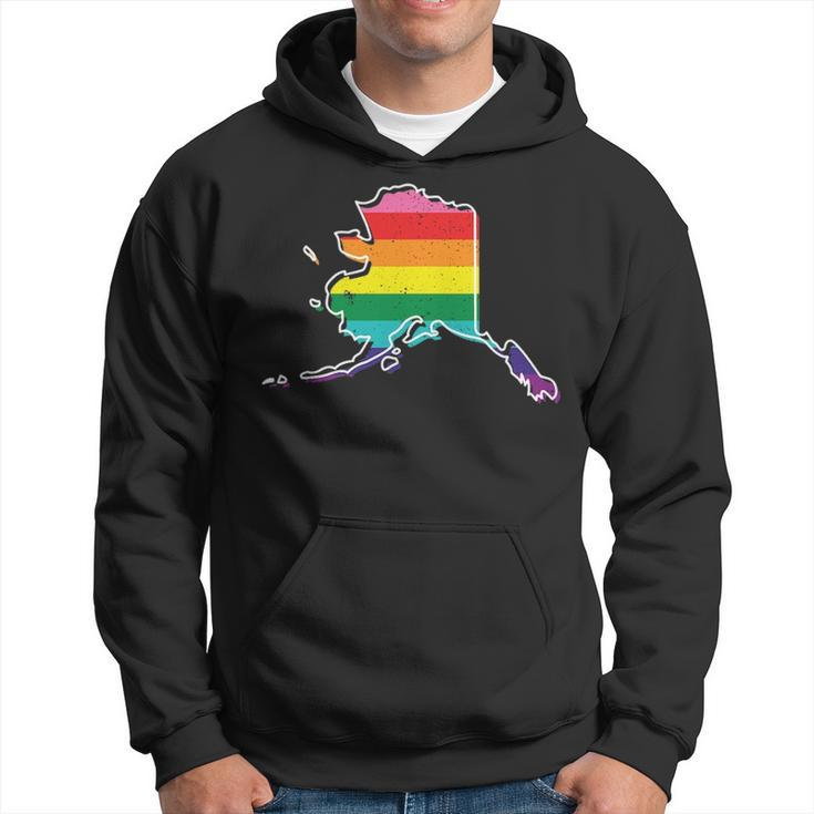 Rainbow Alaskan Gay Pride Flag Vintage Hoodie