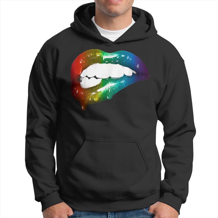 Rainbow Lips Cute Artful Make-Up Addicts Hoodie