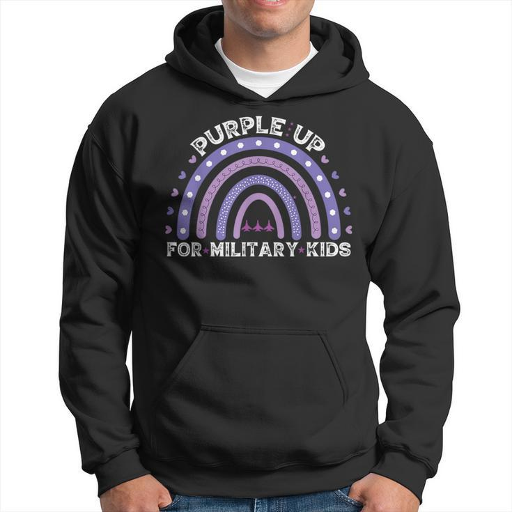 Rainbow Purple Up Military Child Awareness Hoodie