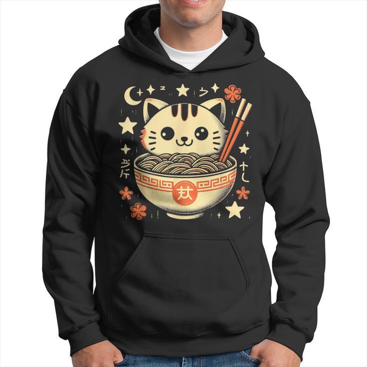 Ramen Cat Kawaii Neko Japanese Noodles Aesthetic Otaku Lover Hoodie