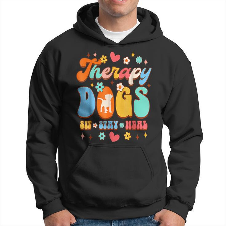 Therapy Dog Team Animal Assisted Therapy Dogs Sits Stay Heal Hoodie