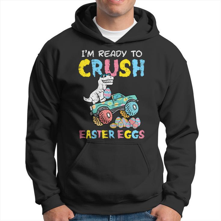 Ready To Crush Easter Eggs Dino Monster Truck Toddler Boys Hoodie