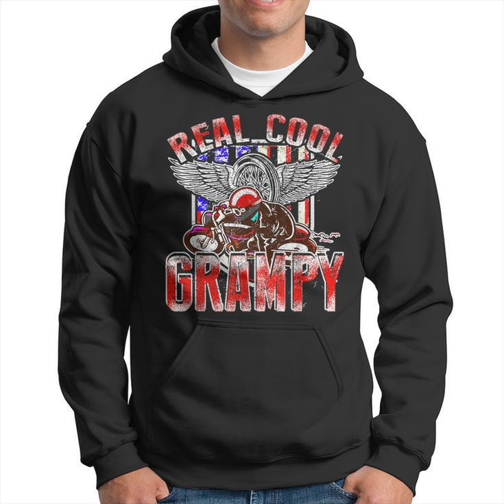 Real Cool Grampy Biker Racing For Fathers Day Hoodie