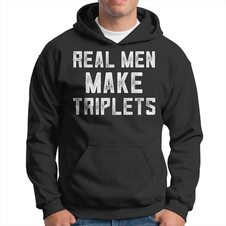 Real Make Triplets Dad Triplet Announcement Dads Hoodie