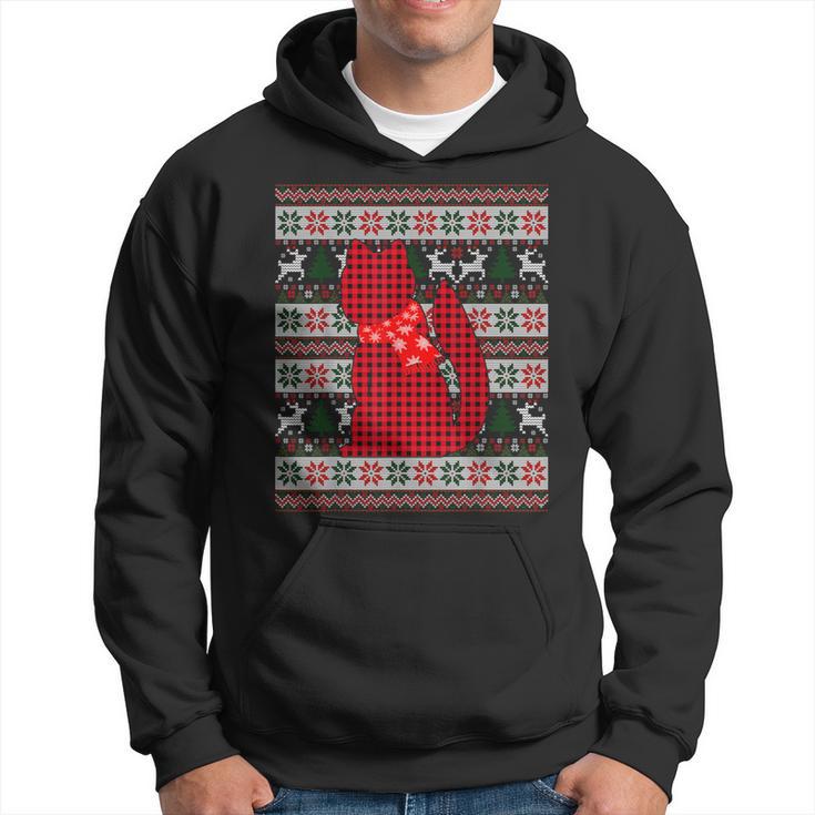 Red Buffalo Plaid Weasel Lovers Ugly Xmas Family Matching Hoodie