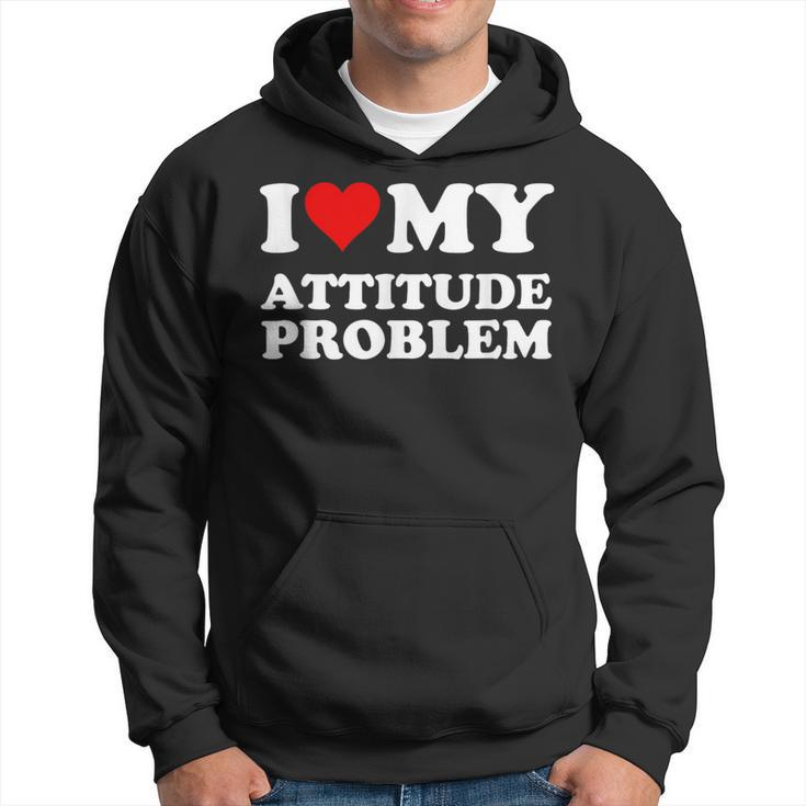 Red Heart I Love My Attitude Problem Hoodie