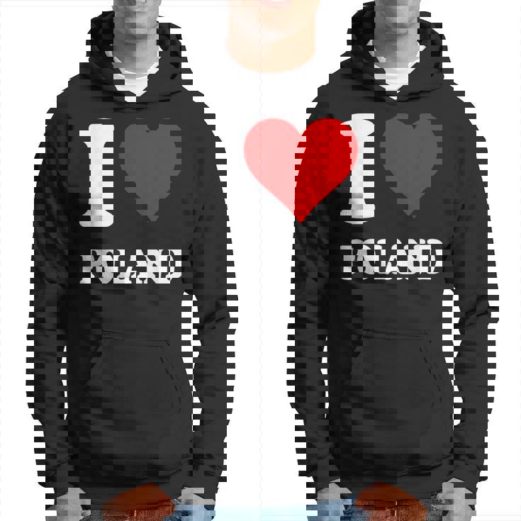 Red Heart I Love Poland Hoodie