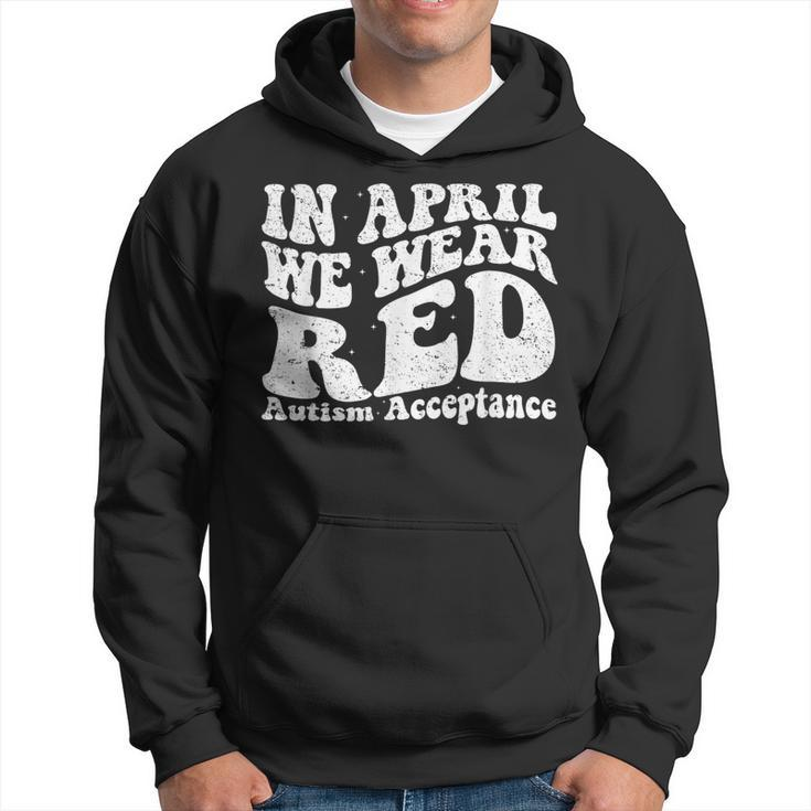 Red Instead Autism Awareness Acceptance Education Teacher Hoodie