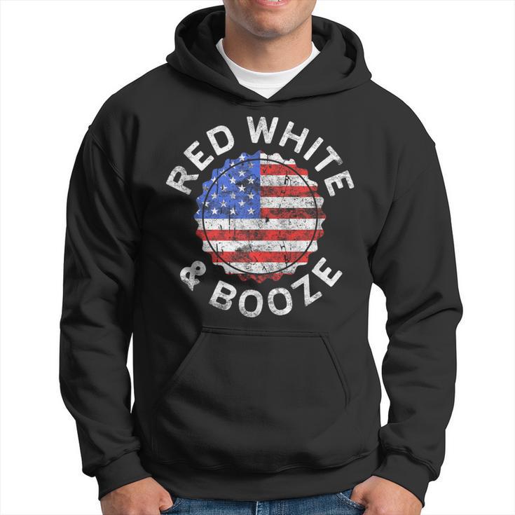 Red White And Booze Drinking 4Th Of July Hoodie