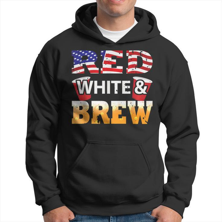 Red White And Brew Grunge Flag Hoodie