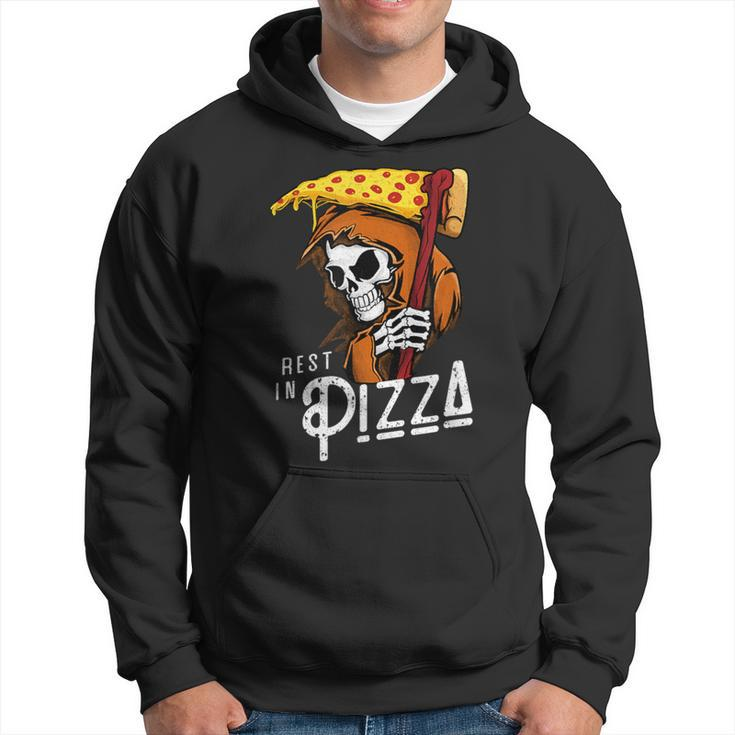 Rest In Pizza Grim Reaper With Fast Food Scythe Hoodie