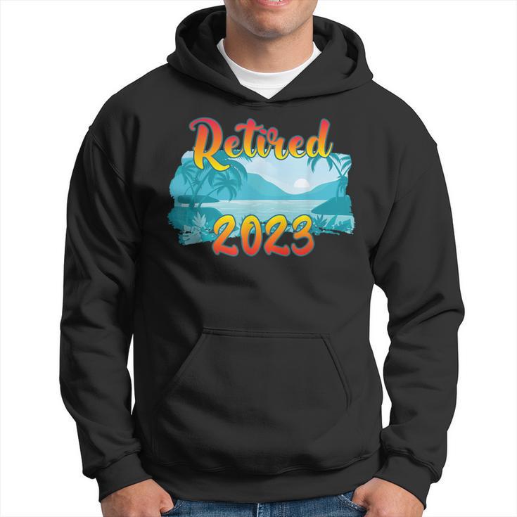 Retired 2023 Beach Scene Retro Style Hoodie