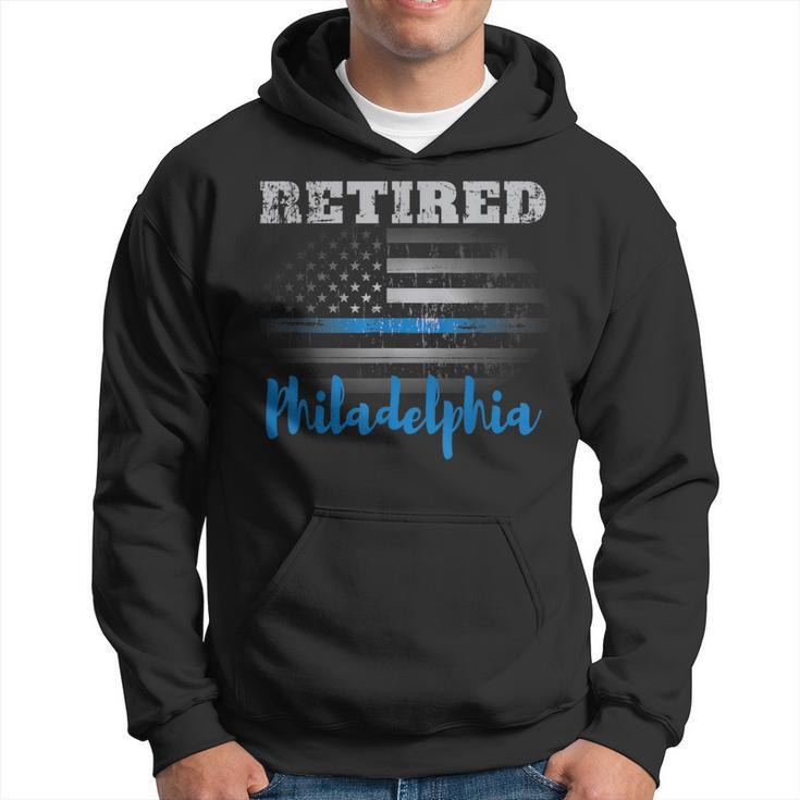 Retired Police Officer Philadelphia American Flag Hoodie