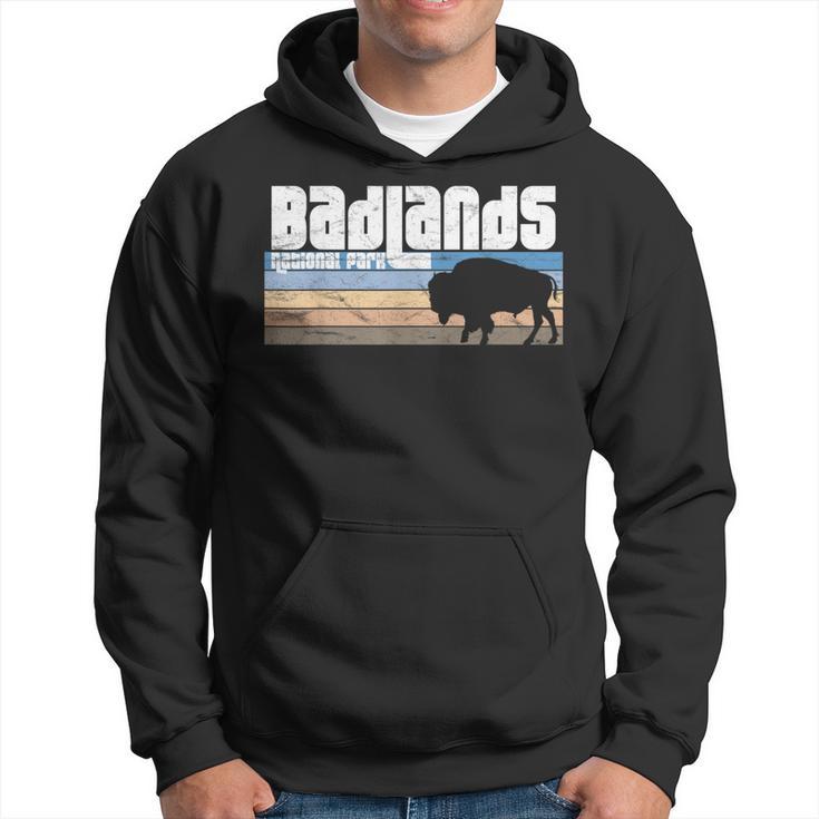 Retro Badlands National Park South Dakota Sd Bison Lovers Hoodie