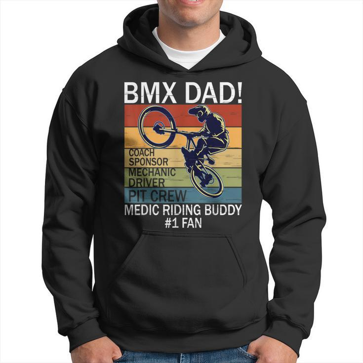 Retro Bmx Dad Coach Riding Buddy Number One Fan Father's Day Hoodie