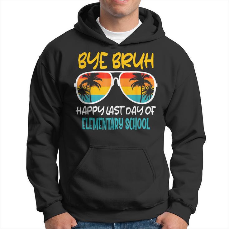 Retro Bye Bruh Elementary School Happy Last Day Of School Hoodie