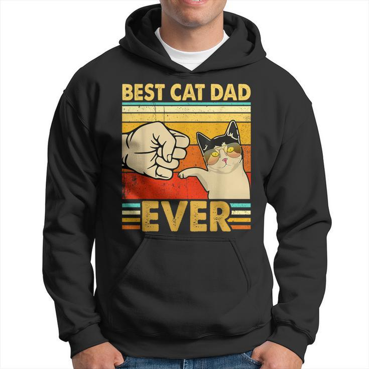 Retro Cat Daddy Kitten Lover Best Cat Dad Ever Father's Day Hoodie
