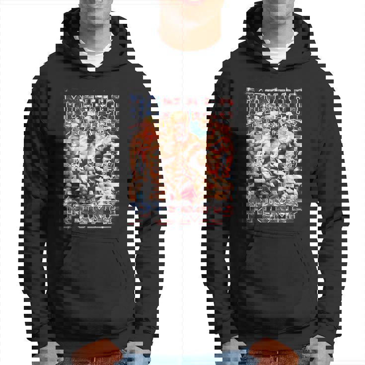 Retro Donald Pump Gym Collage Foto Meme Divertido Trump Sudadera