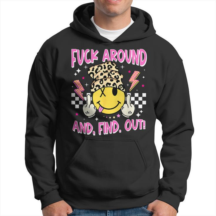 Retro Fuck Around And Find Out Leopard Smile Face Fafo Hoodie
