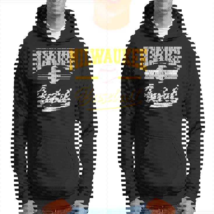 Retro Game Day Vintage Milwaukee Baseball Hoodie