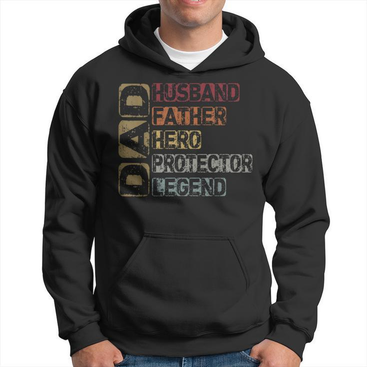 Retro Husband Father Hero Protector Legend Father Day Dad Hoodie