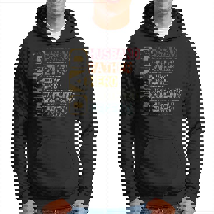 Retro Husband Father Hero Protector Legend Father Day Dad Hoodie