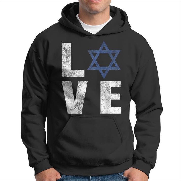 Retro I Love Israel Jewish Star Of David Israeli Hoodie