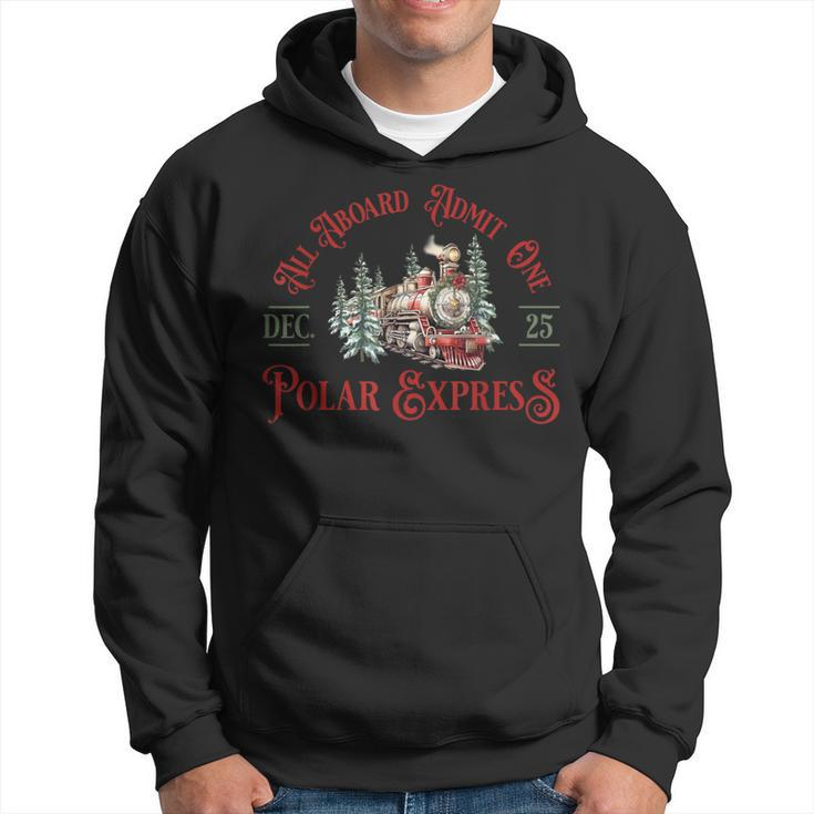 Retro North Pole Polar Express All Abroad Family Matching Hoodie