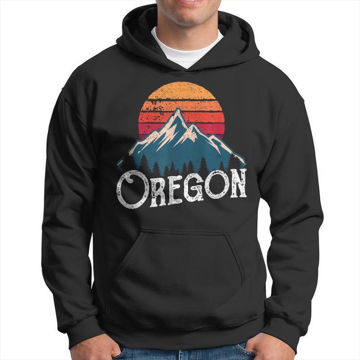 Retro Oregon Or Mountains Outdoor Wildness Hoodie