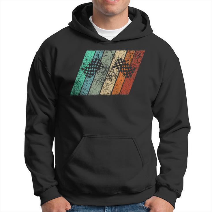 Retro Race Day Checkered Flag For Race Car Fans Hoodie