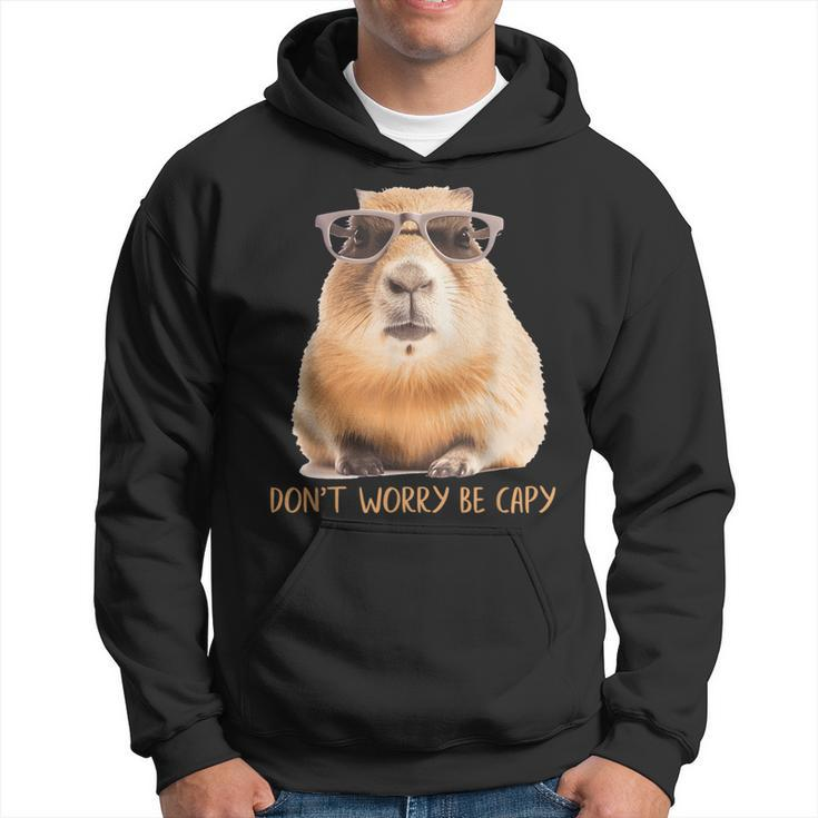 Retro Rodent Capybara Dont Worry Be Capy Hoodie