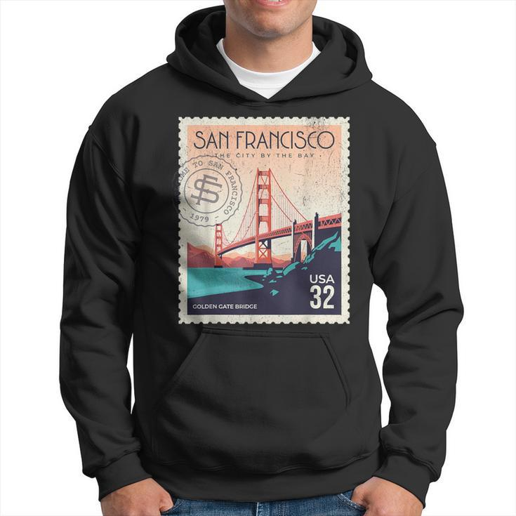 Retro San Francisco Golden Gate Bridge Sf Traveler Hoodie