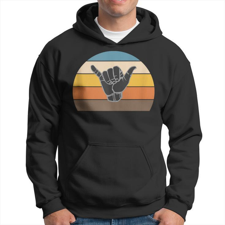 Retro Shaka Hand Surf Sign Cool Surfer Surfing Culture Hoodie