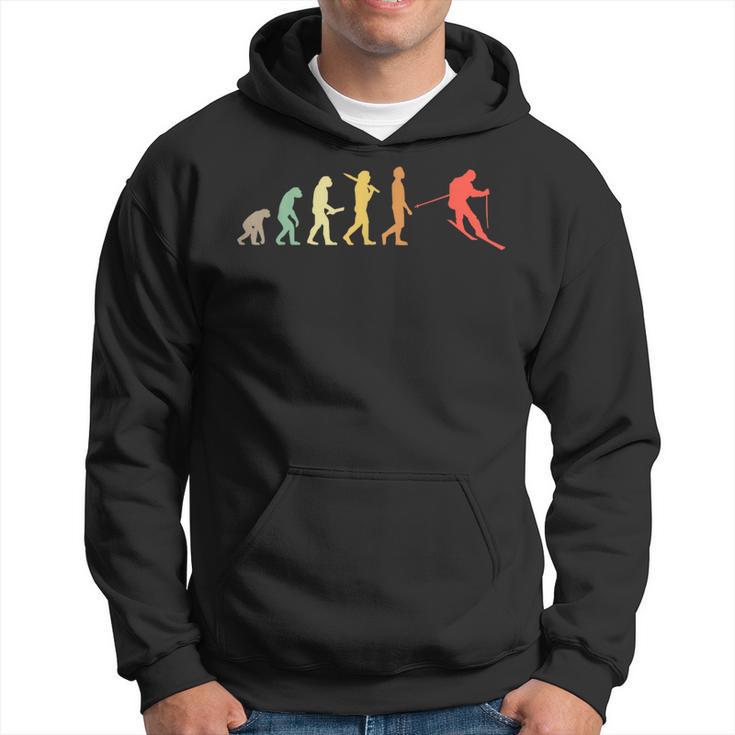 Retro Skiing Evolution For Skiers Hoodie