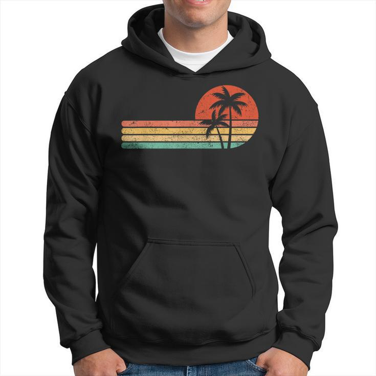 Retro Style Tropical Vintage Sunset Beach Palm Tree Hoodie