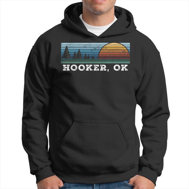 Retro Sunset Stripes Hooker Oklahoma Hoodie