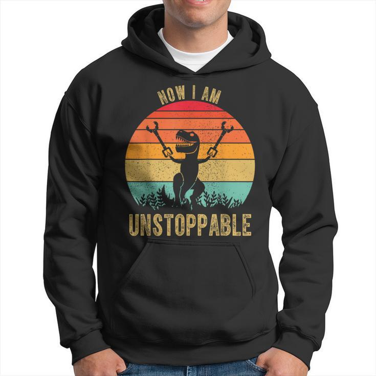 Retro Now I Am Unstoppable T-Rex Vintage Hoodie