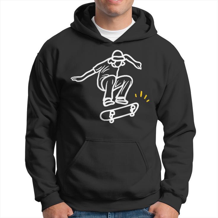 Retro Vintage Skateboard Minimalist Simple Hoodie