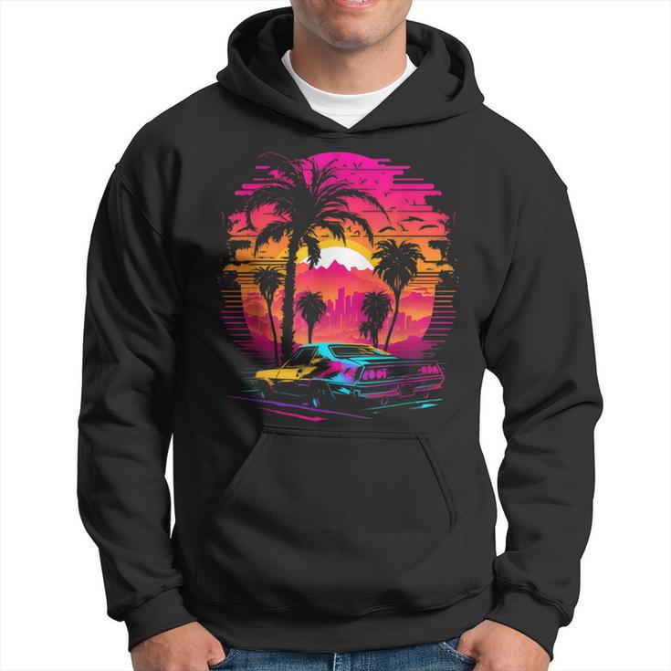 Retrowave Synthwave Aesthetic Sports Car 80S 90S Hoodie