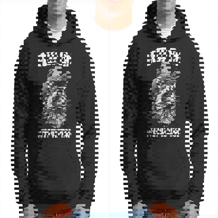 Rizz Em With The Tism Raccoon Meme Hoodie