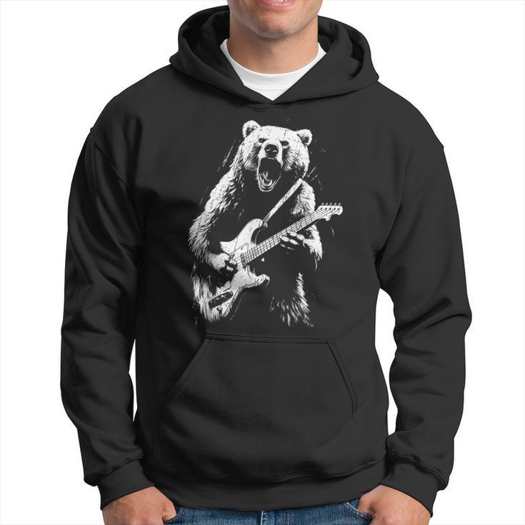 Rock Bear Playing Guitar Guitar Bear Music Hoodie