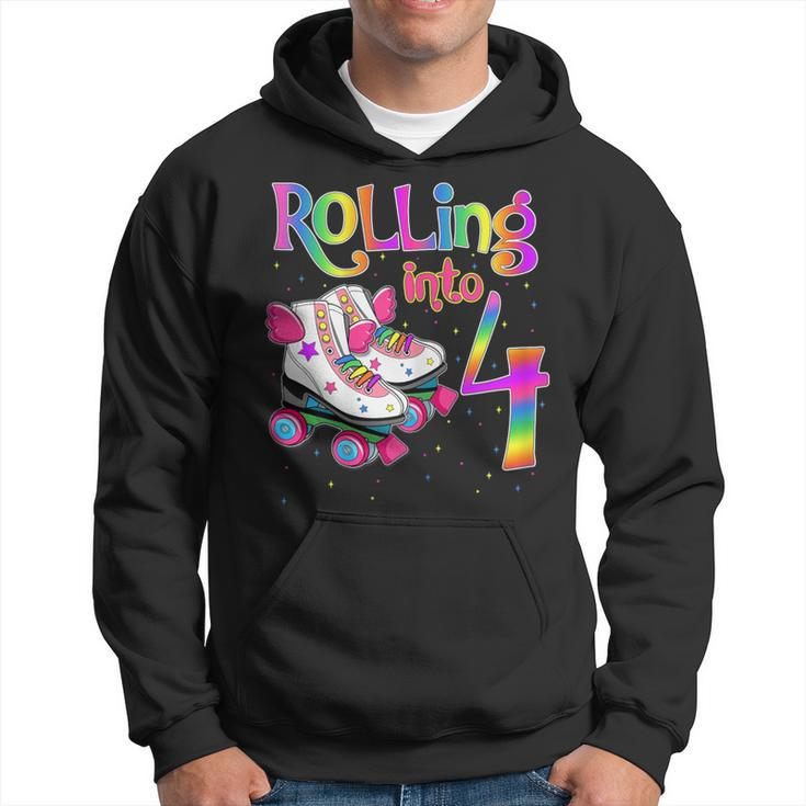Rolling Into 4 Years Let's Roll I'm Turning 4 Roller Skate Hoodie