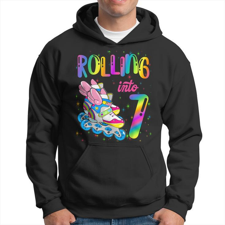 Rolling Into 7 Years Let's Roll I'm Turning 7 Roller Skate Hoodie