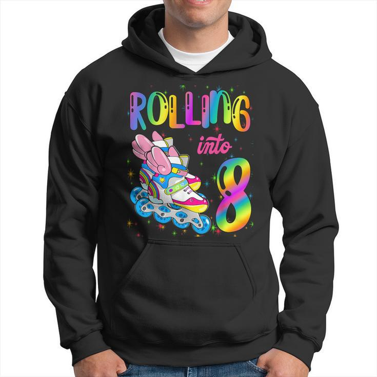 Rolling Into 8 Years Let's Roll I'm Turning 8 Roller Skate Hoodie