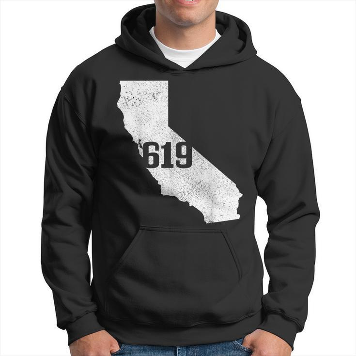 San Diego 619 Area Code California State Map Pride Vintage Hoodie