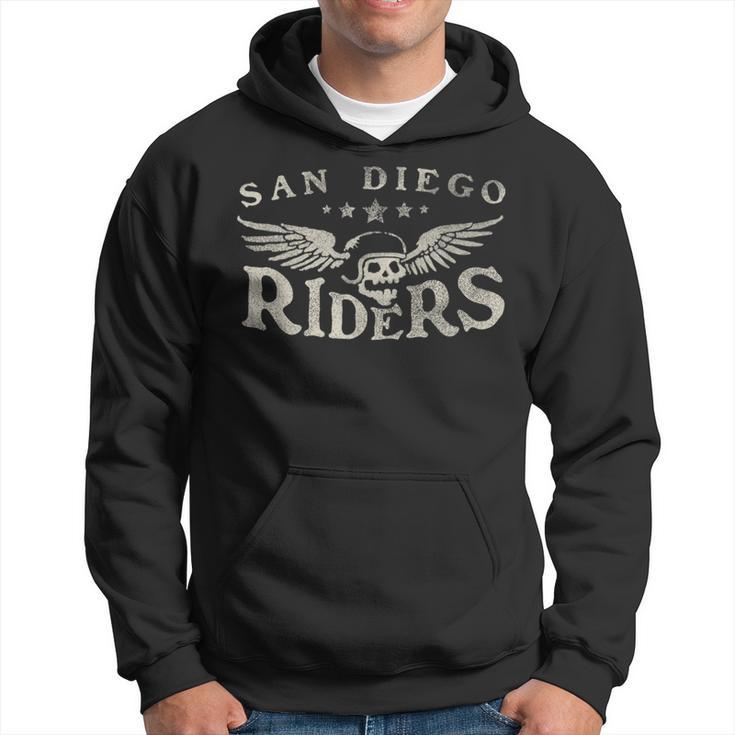 San Diego Biker Wings And Skull Riders Hoodie