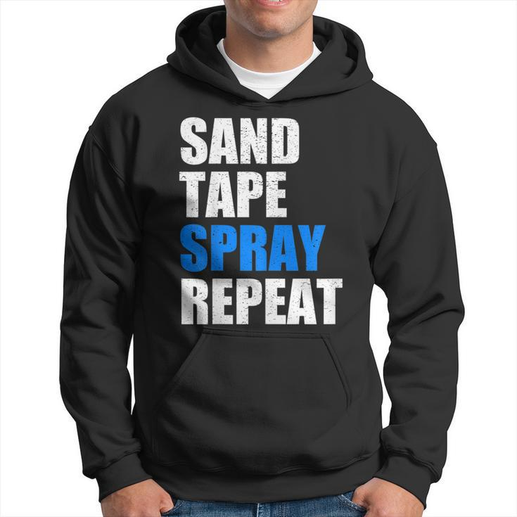 Sand Tape Spray Repeat Automotive Car Painter Hoodie
