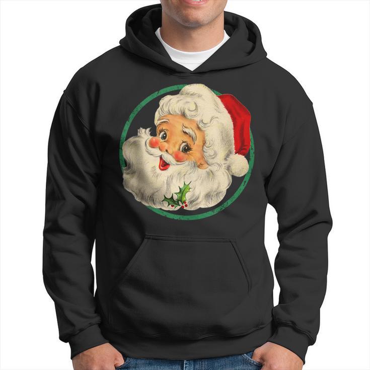 Santa Claus Face Old Fashioned Xmas Vintage Santa Christmas Hoodie